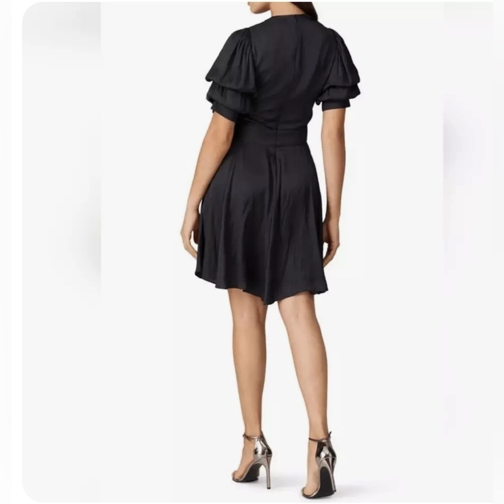 Zadig & Voltaire Royas Tiered Sleeve Satin Mini Dress in Black Size XS - Picture 3 of 14